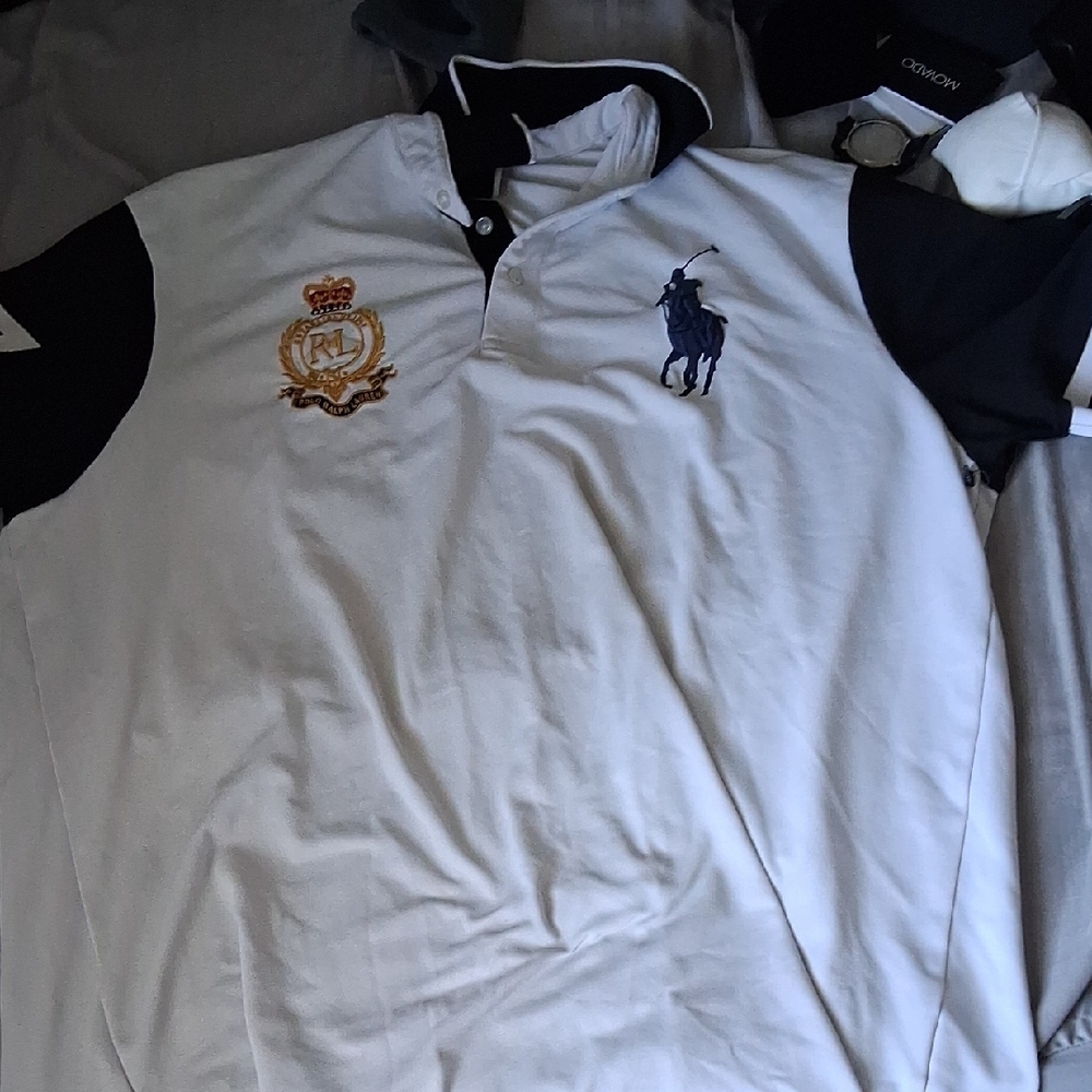 Ralph Lauren White and Black Polo Shirt